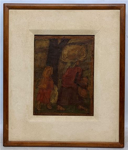 Felipe Seade "Campesina" Oleo sobre carton - Felipe Seade