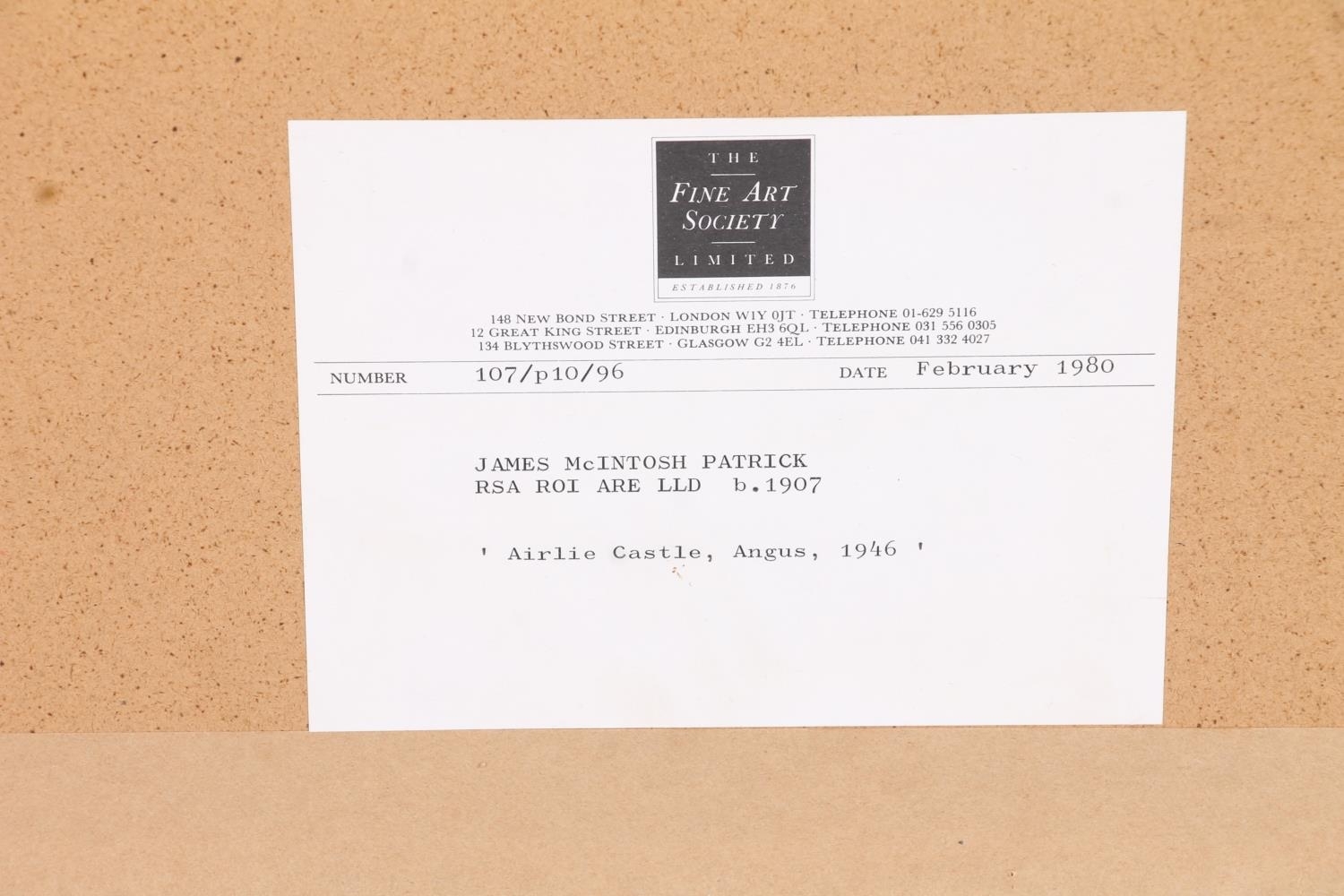 Artwork by James McIntosh Patrick‏, Airlie Castle Angus 1946, Made of Watercolour