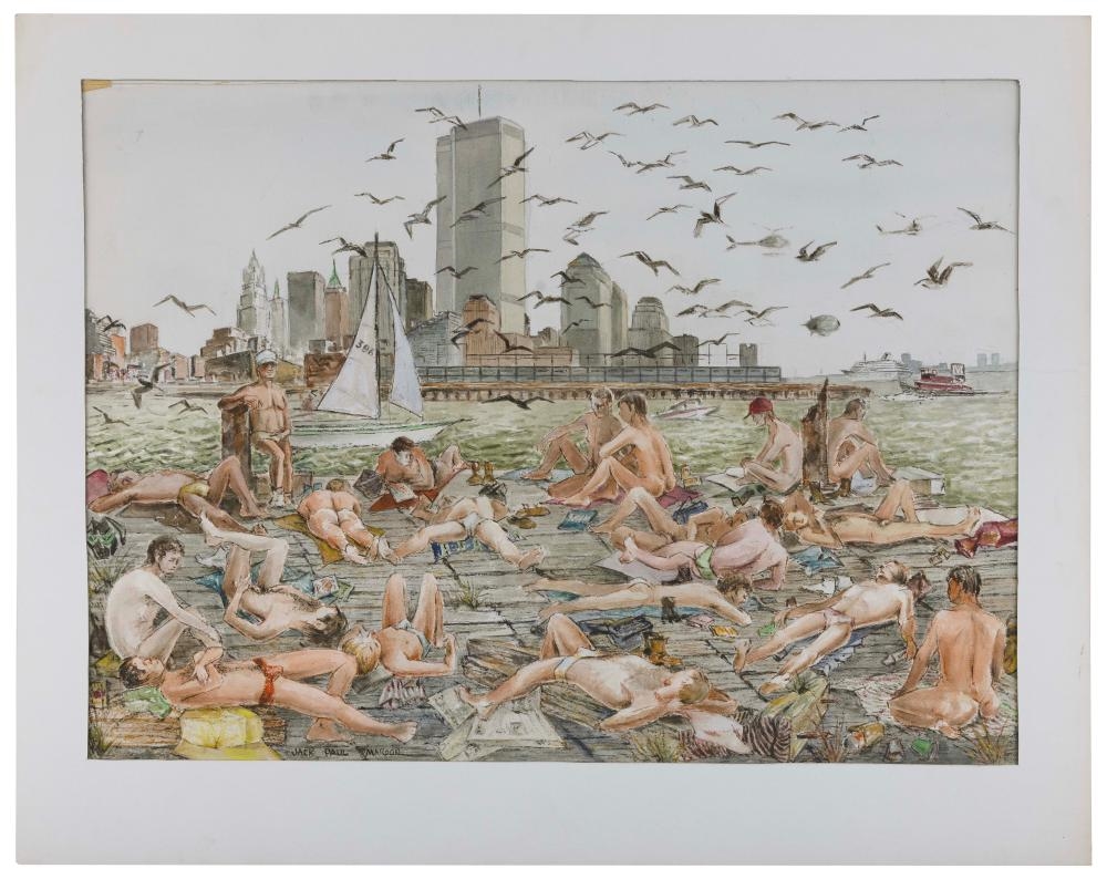 Artwork by Jack Paul Maroon, 81 West St. — Bethune St. Pier, Made of Watercolor on cream wove paper