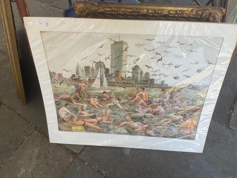 Artwork by Jack Paul Maroon, 81 West St. — Bethune St. Pier, Made of Watercolor on cream wove paper