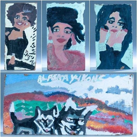 Chuckie Williams | 2 Artist Chuckie double sided paintings | MutualArt