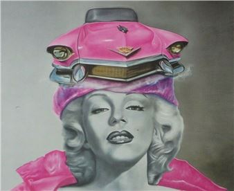 Pop Art Marilyn Monroe Pink Cadillac Poster - Robert Huber