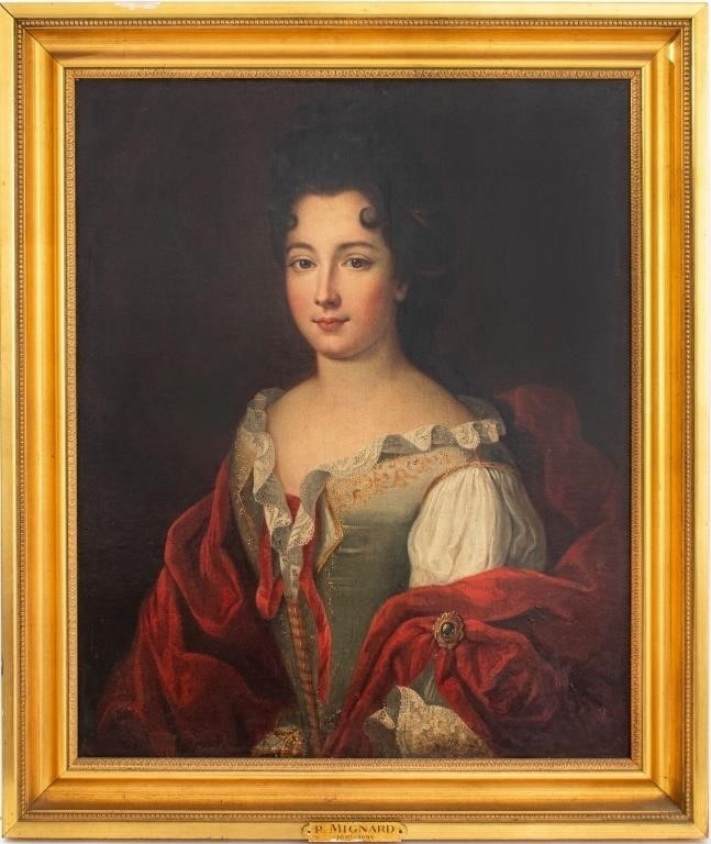 Artwork by Paul Mignard, After Paul Mignard Portrait of Lady Oil on Canvas, Made of Oil on Canvas