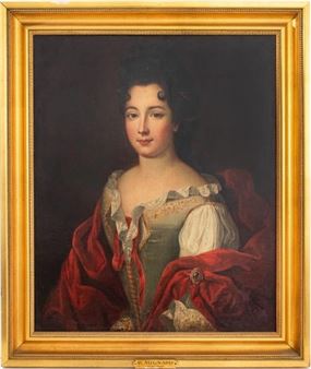 After Paul Mignard Portrait of Lady Oil on Canvas - Paul Mignard