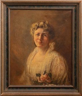 Adah M. Awtrey Portrait of a Lady Oil on Canvas - Adah Awtrey