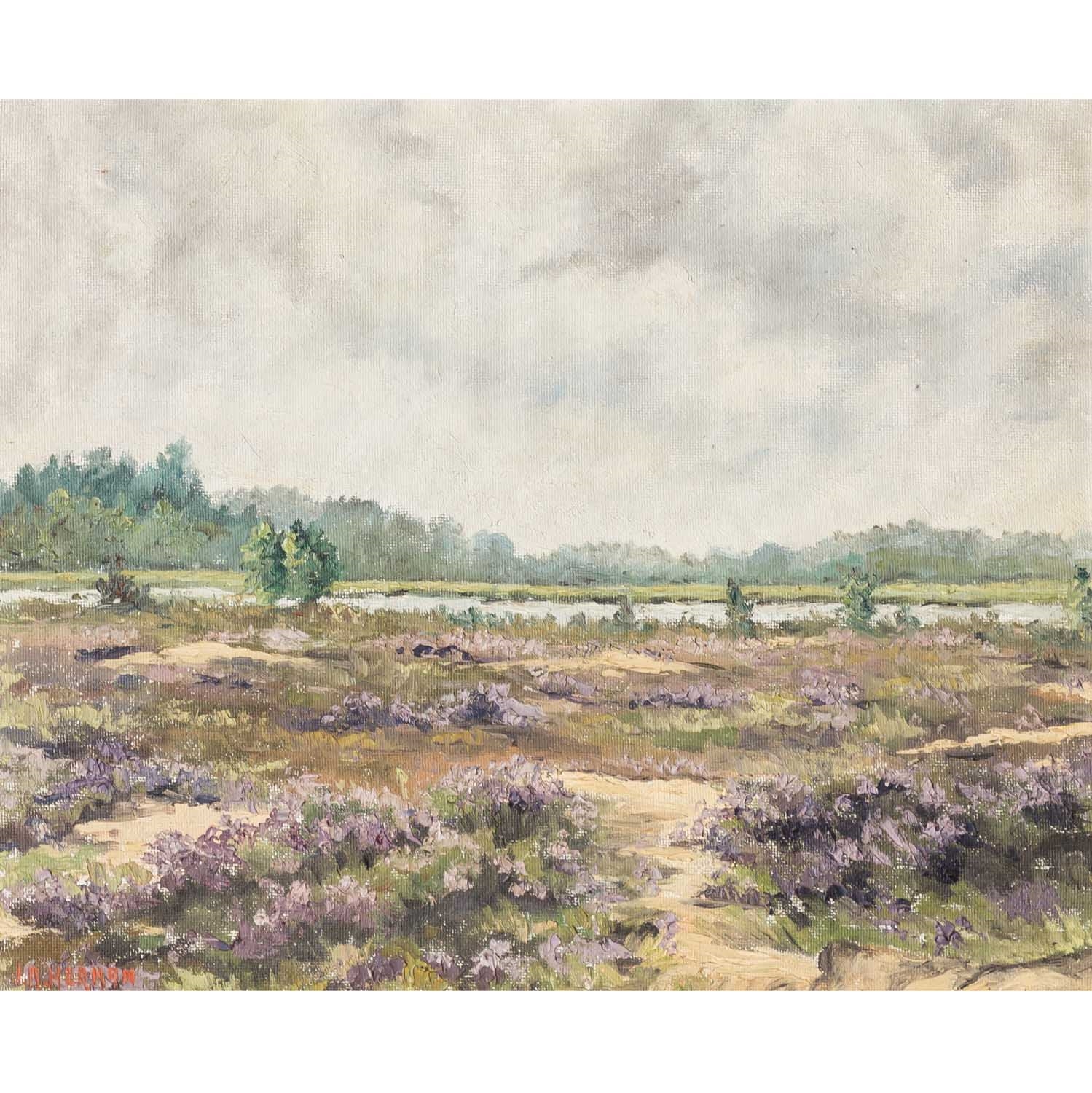 Artwork by J. A. Herman, Heidelandschaft, Made of light varnish