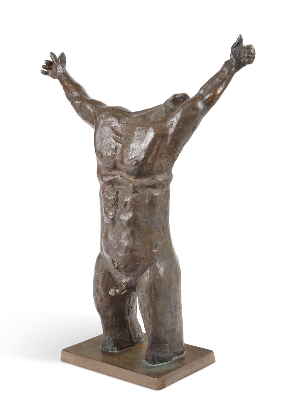 Artwork by Francisco Stockinger, torso, Made of patinated bronze