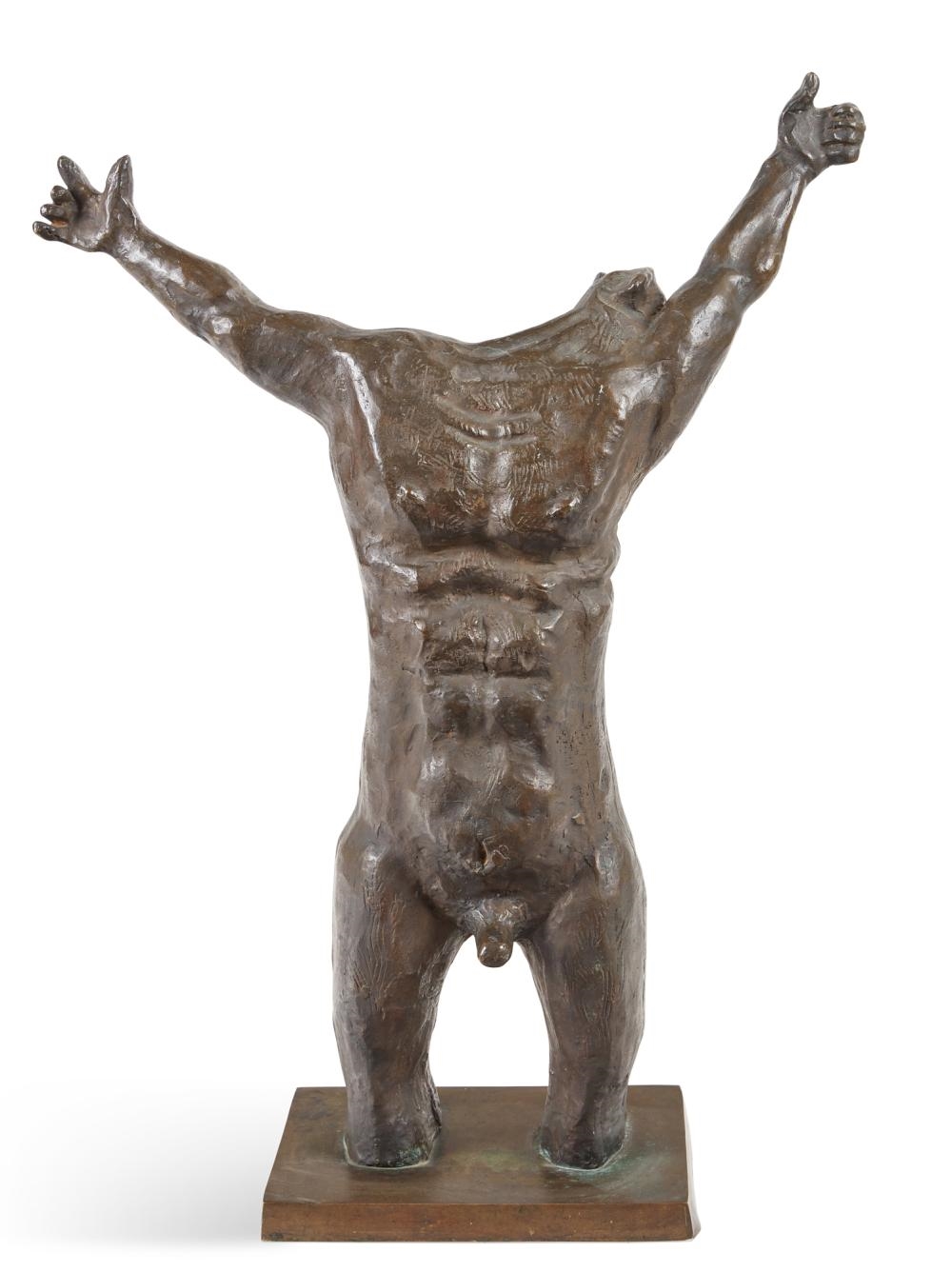 Artwork by Francisco Stockinger, torso, Made of patinated bronze