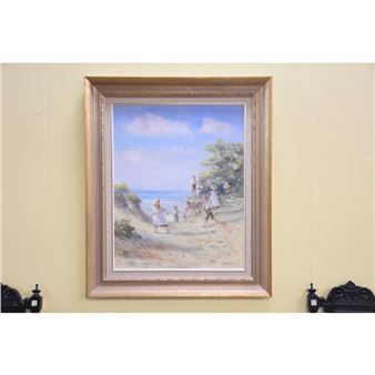 Judy Talacko. 90. Day At The Beach. Oil on board. Signed lower right. 75cm x 60cm - Judy Talacko