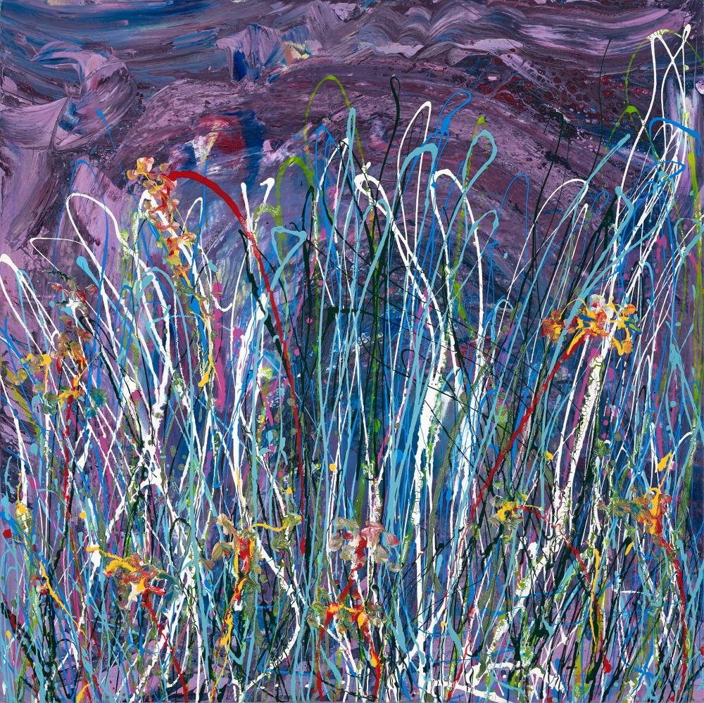 Artwork by Max Milan, Wild Orchids, Made of synthetic polymer paint on linen