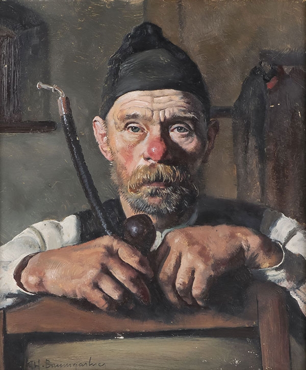Thomas Baumgartner | Portrait of Man with His Pipe | MutualArt