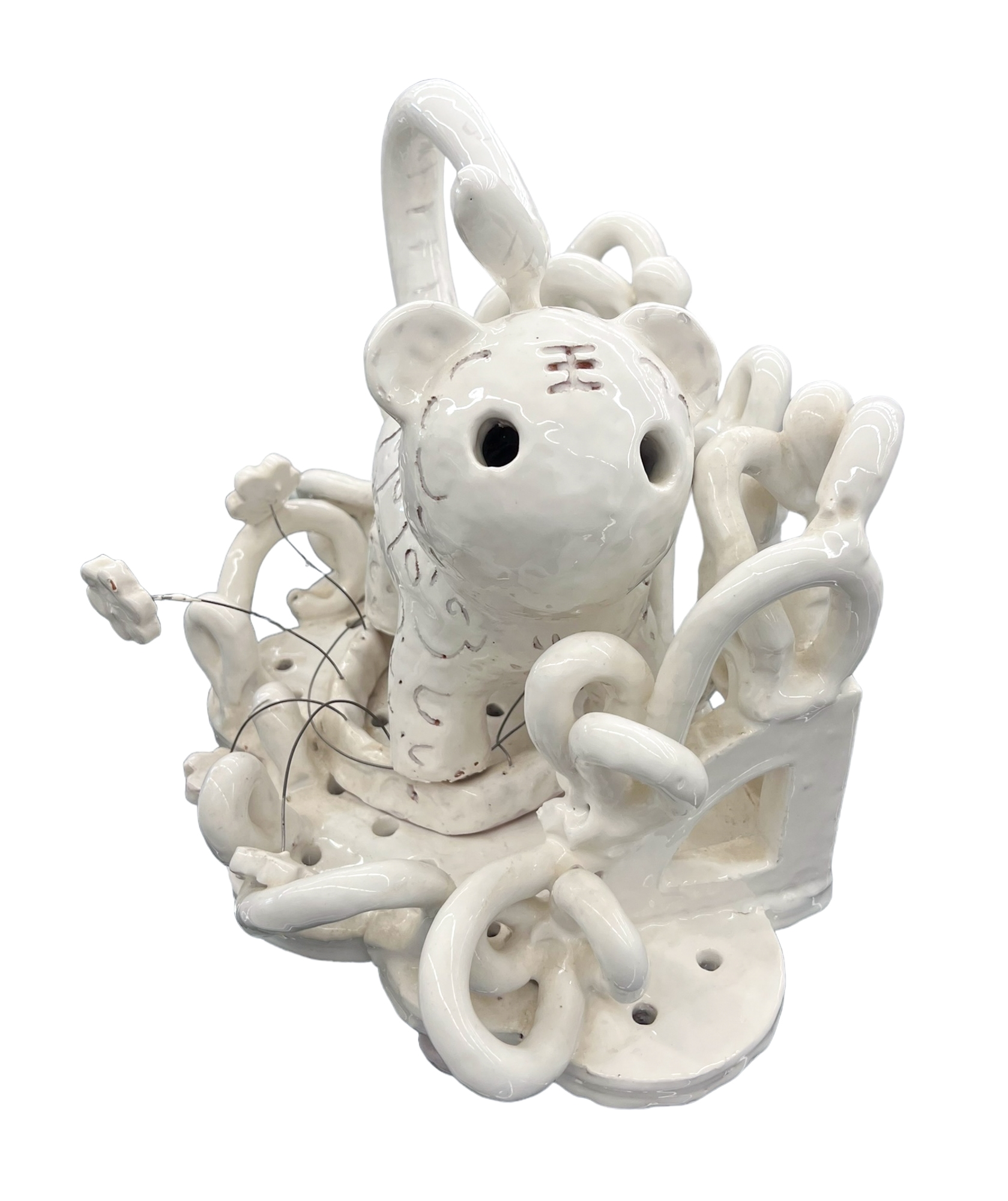 Artwork by Jeffry Mitchell, Jeffry Mitchell ''Cat Shrine'' Glazed Earthenware, Made of Glazed Earthenware