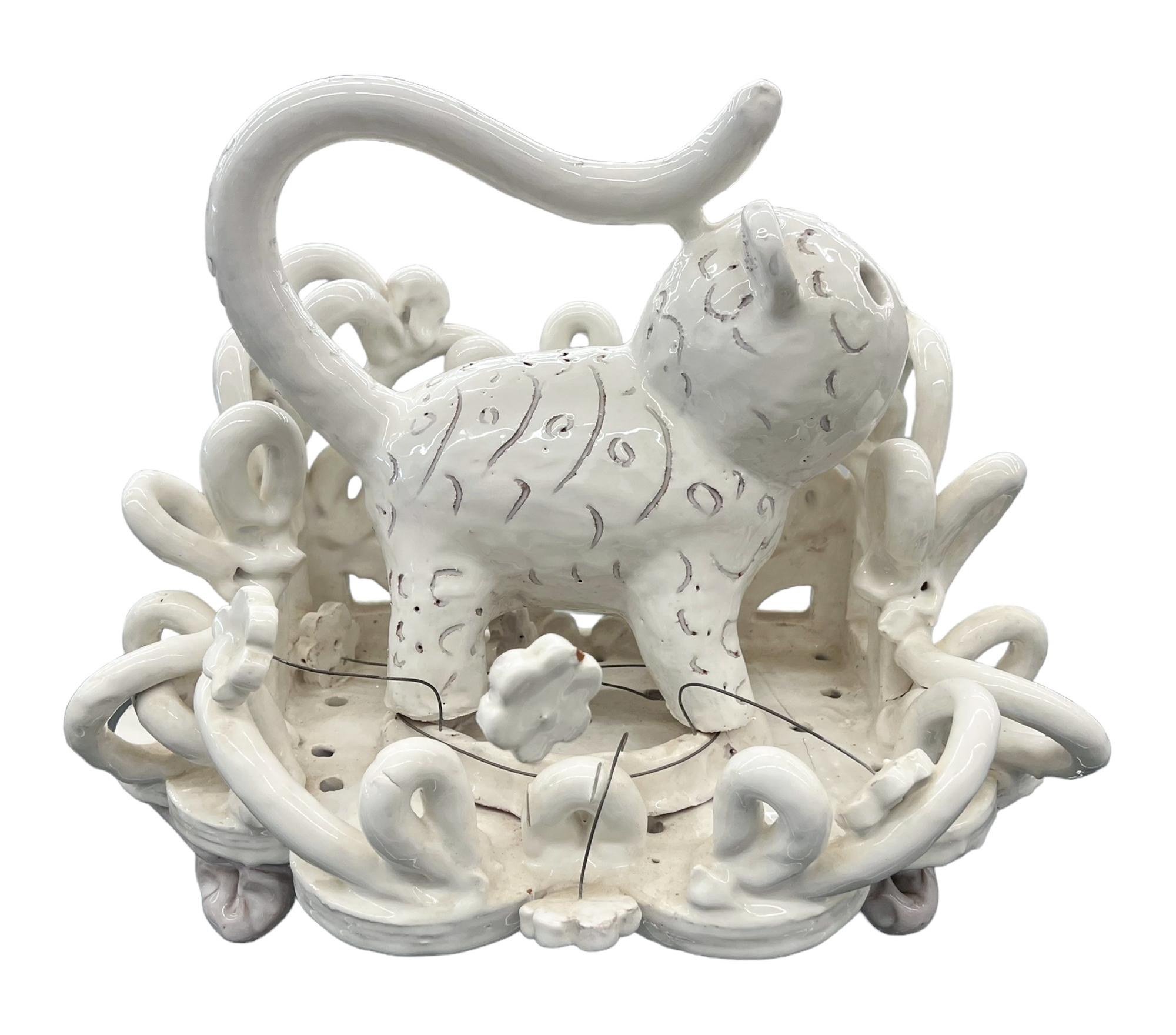 Artwork by Jeffry Mitchell, Jeffry Mitchell ''Cat Shrine'' Glazed Earthenware, Made of Glazed Earthenware