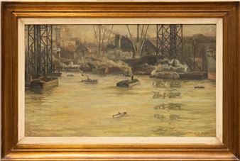 Barcas en el puerto - Waldimiro Melgarejo Muñoz