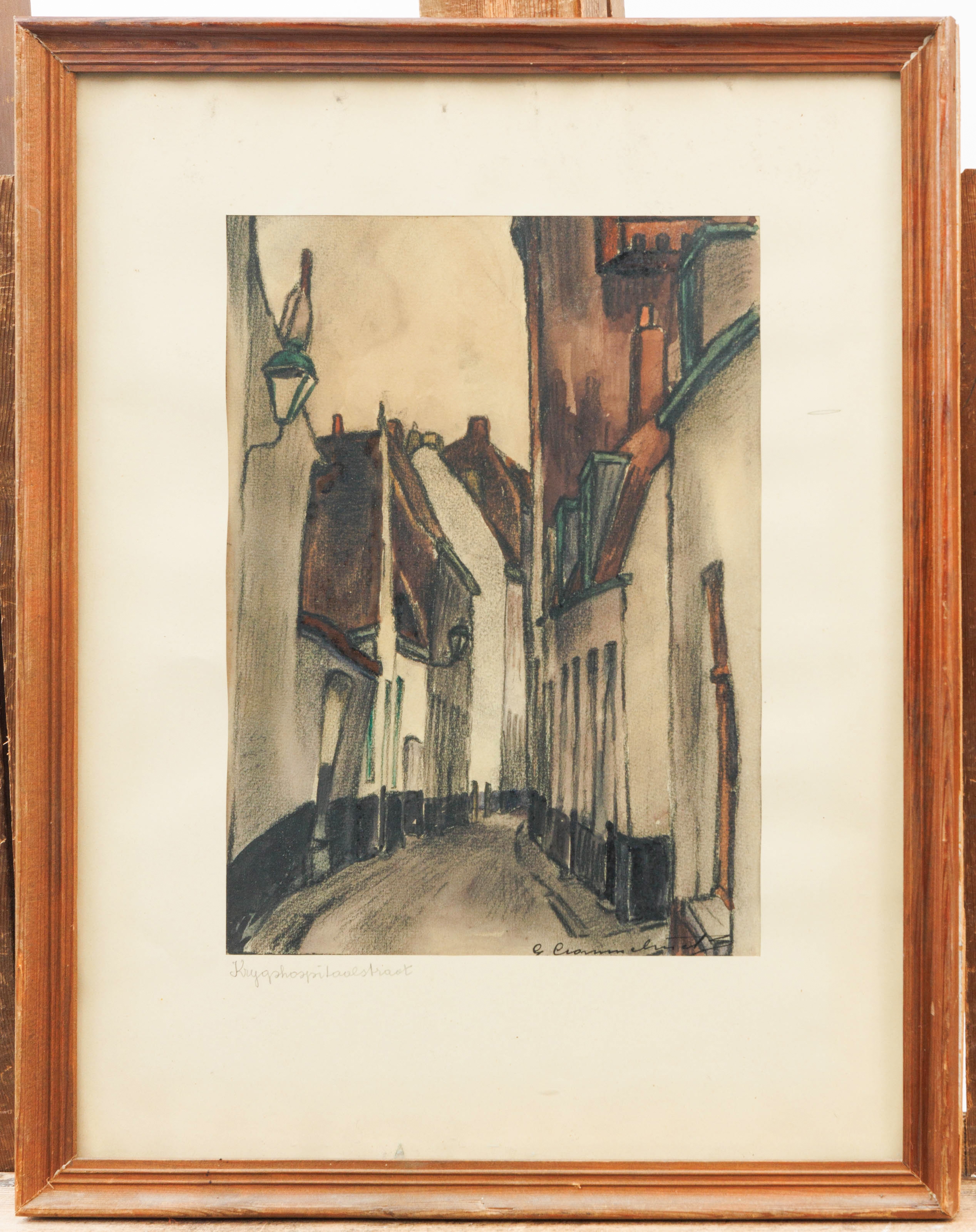 Artwork by Gustaaf Crommelynck, Wellinckstraat, Made of Charcoal, watercolor