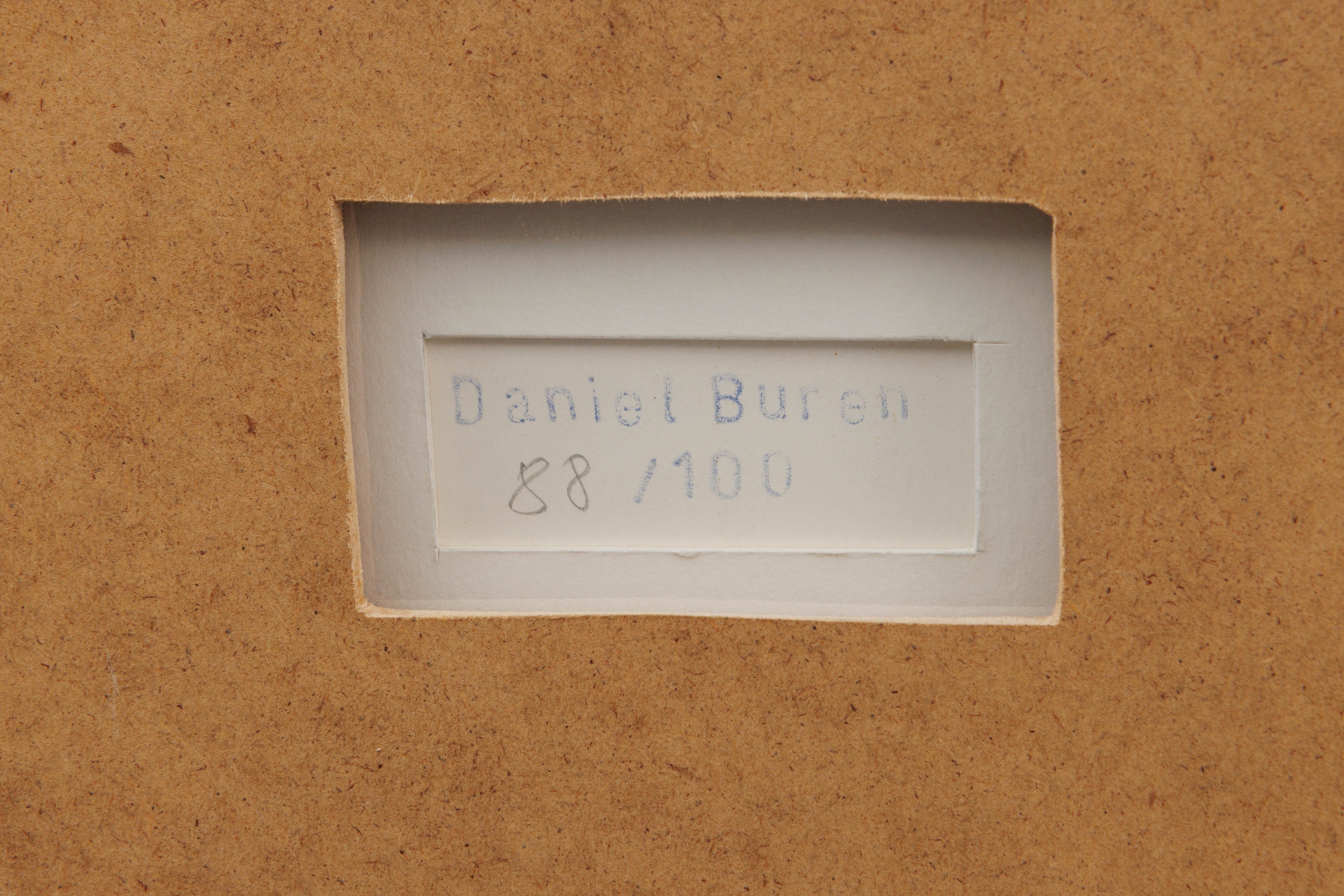 Artwork by Daniel Buren, Untitled, Made of Offset print and colour photograph