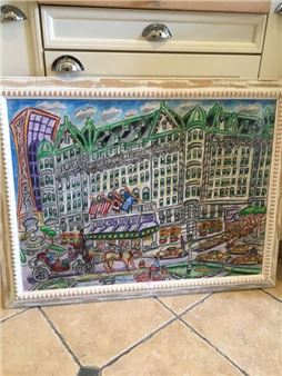 View of New York from a carriage Oil signed lower left 55 x 75 cm - Peter Zonis