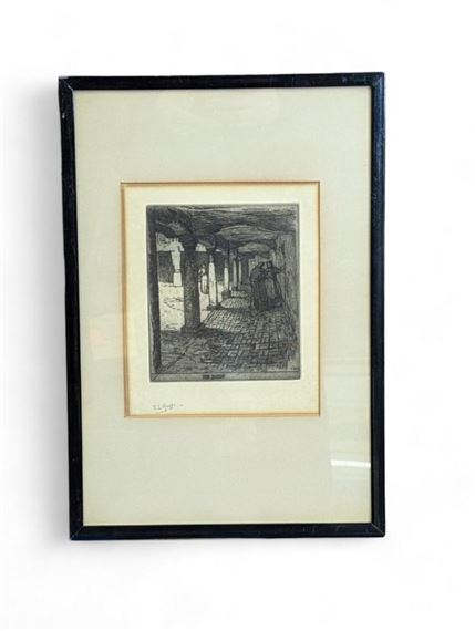 1876 - 1938) The Biggin Etching on Paper Signed in margin l by Frederick Landseer Maur Griggs