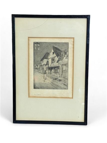 1876 - 1938) The Coopers Arms 1886 Etching on Paper Signed in margin l by Frederick Landseer Maur Griggs, 1886