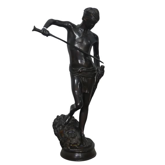 Marius-Jean-Antonin Mercié | David Vainqueur de Goliath | MutualArt
