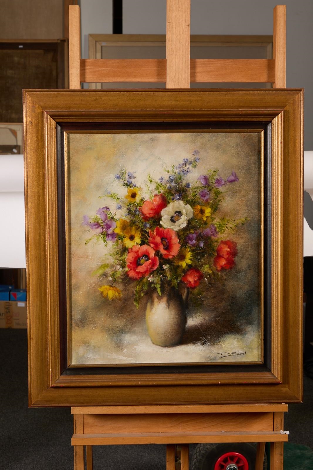 Artwork by P. Sorel, Vase de fleurs, Made of oil on canvas