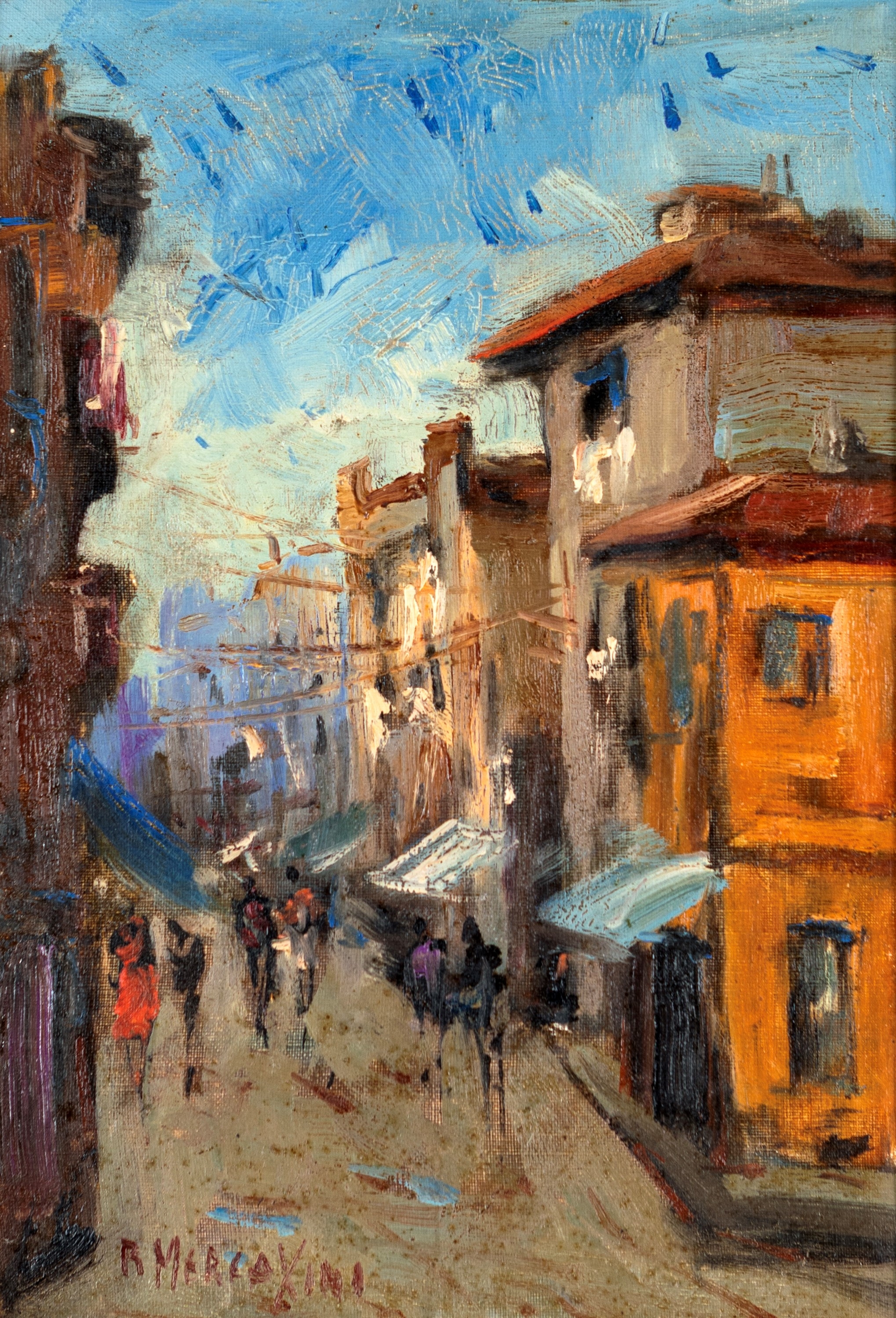 Artwork by Renzo Mercatini, Via Garibaldi (Livorno, Made of oil on canvas