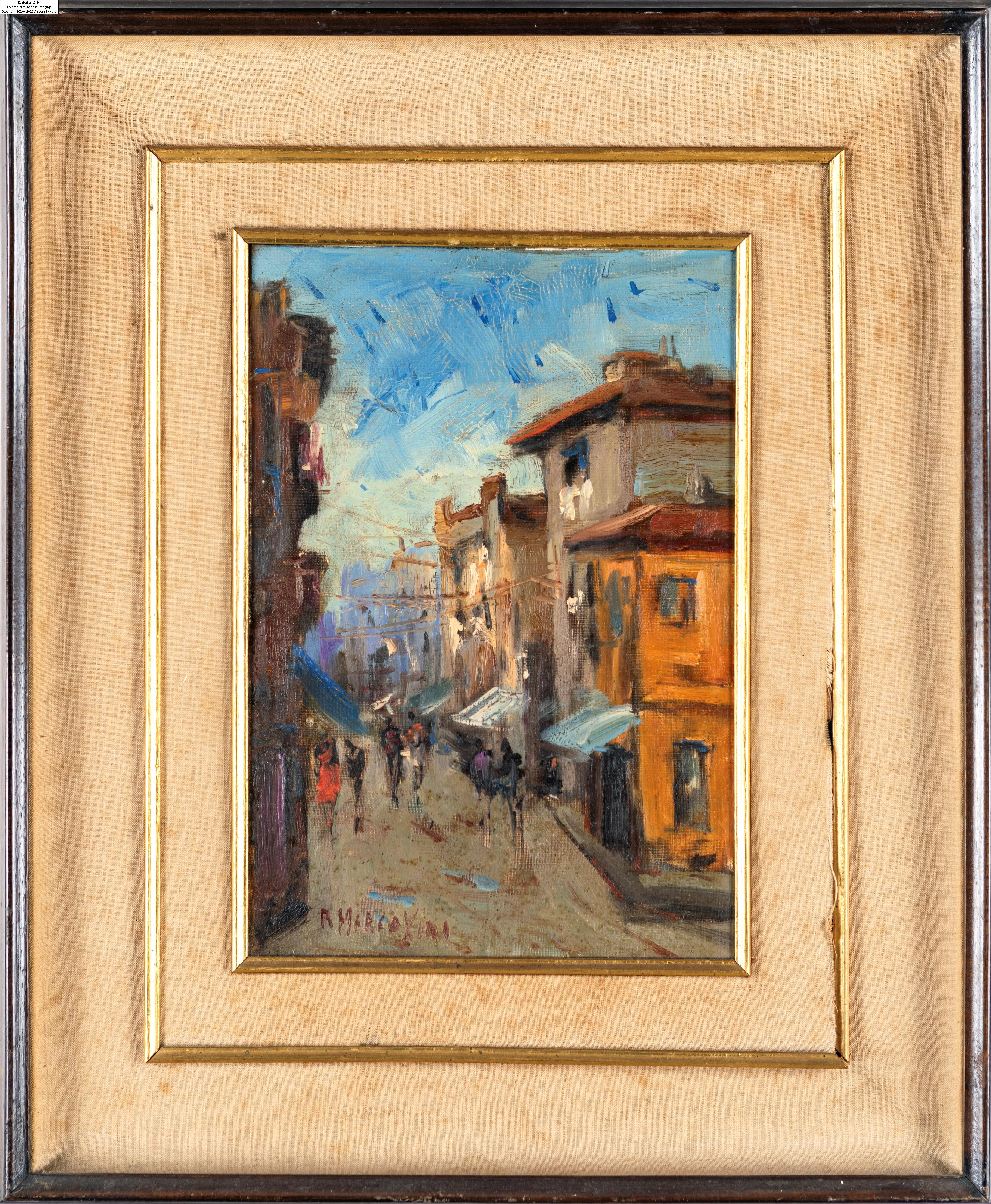 Artwork by Renzo Mercatini, Via Garibaldi (Livorno, Made of oil on canvas