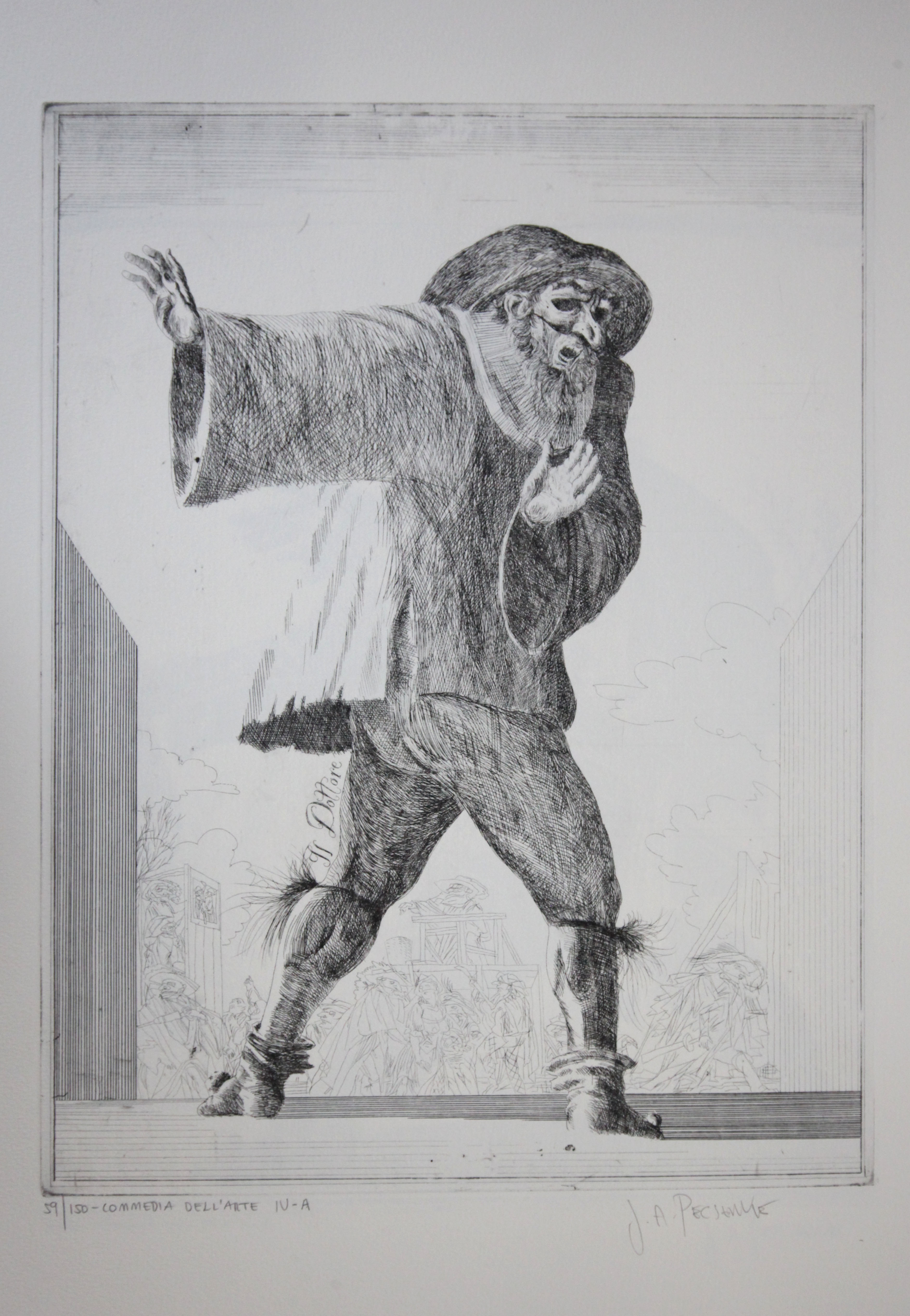 Artwork by Joseph Pescenke, Commedia Dell 'Arte I-B, Made of etchings