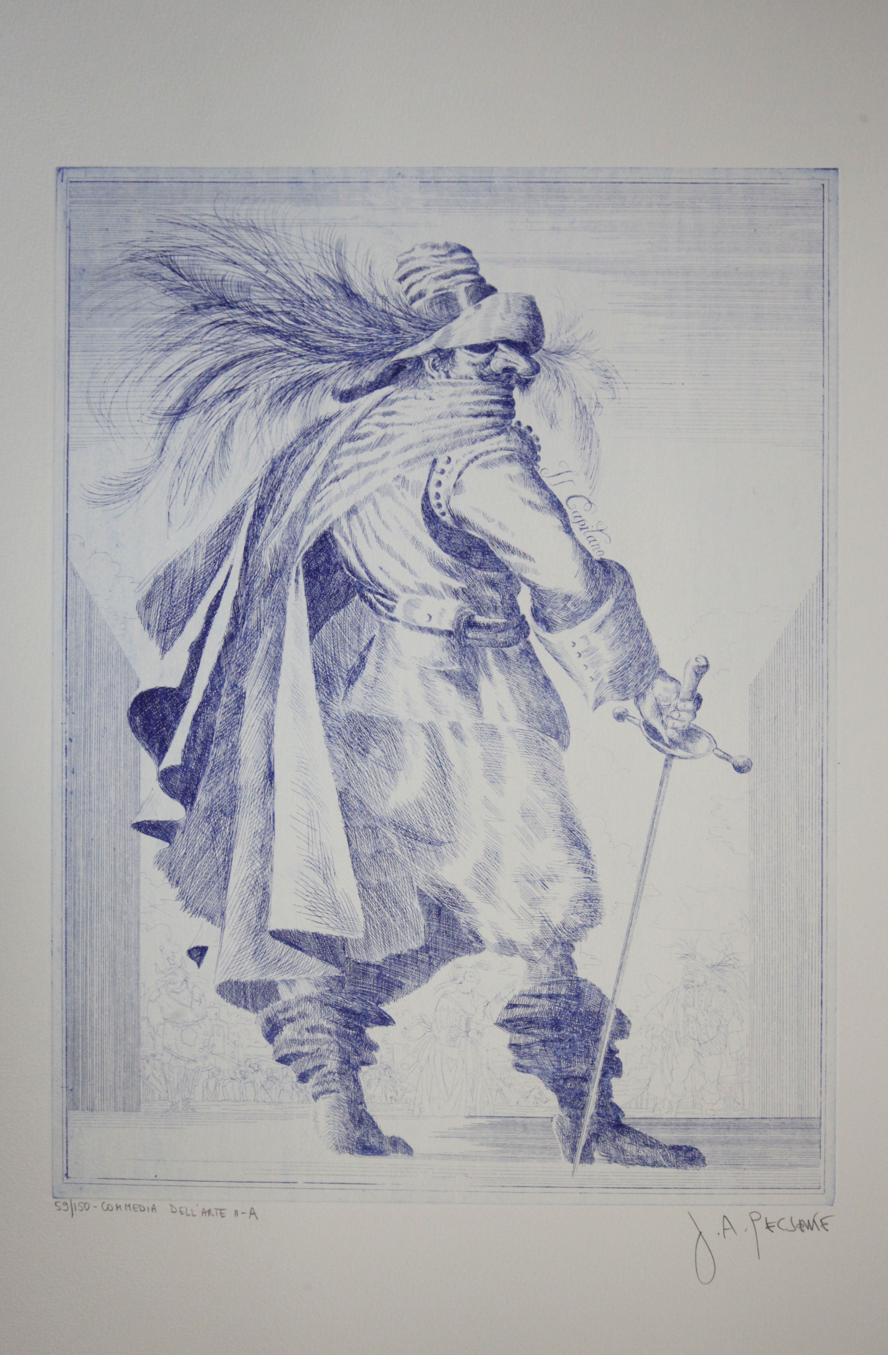 Artwork by Joseph Pescenke, Commedia Dell 'Arte I-B, Made of etchings