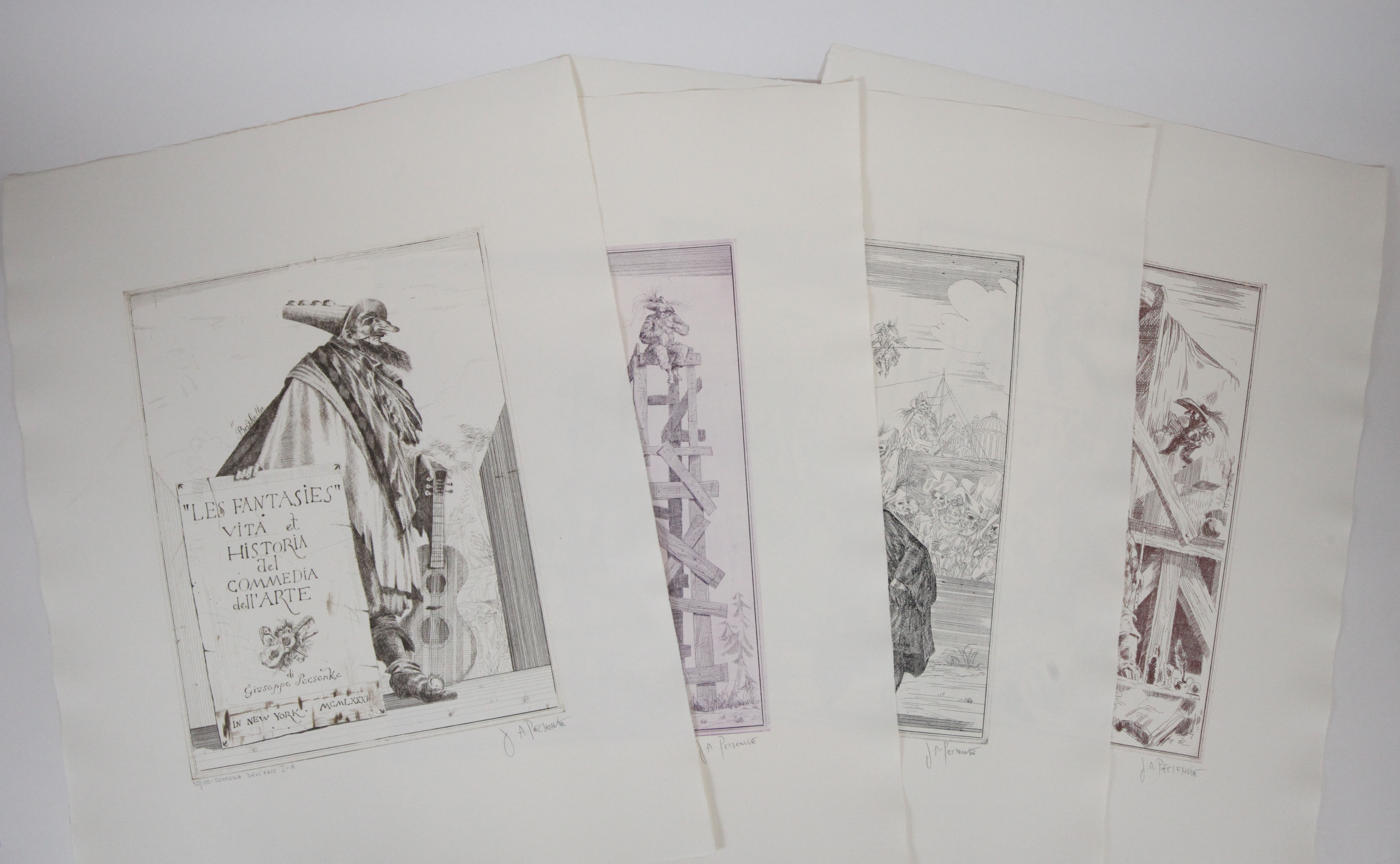 Artwork by Joseph Pescenke, Commedia Dell 'Arte I-B, Made of etchings