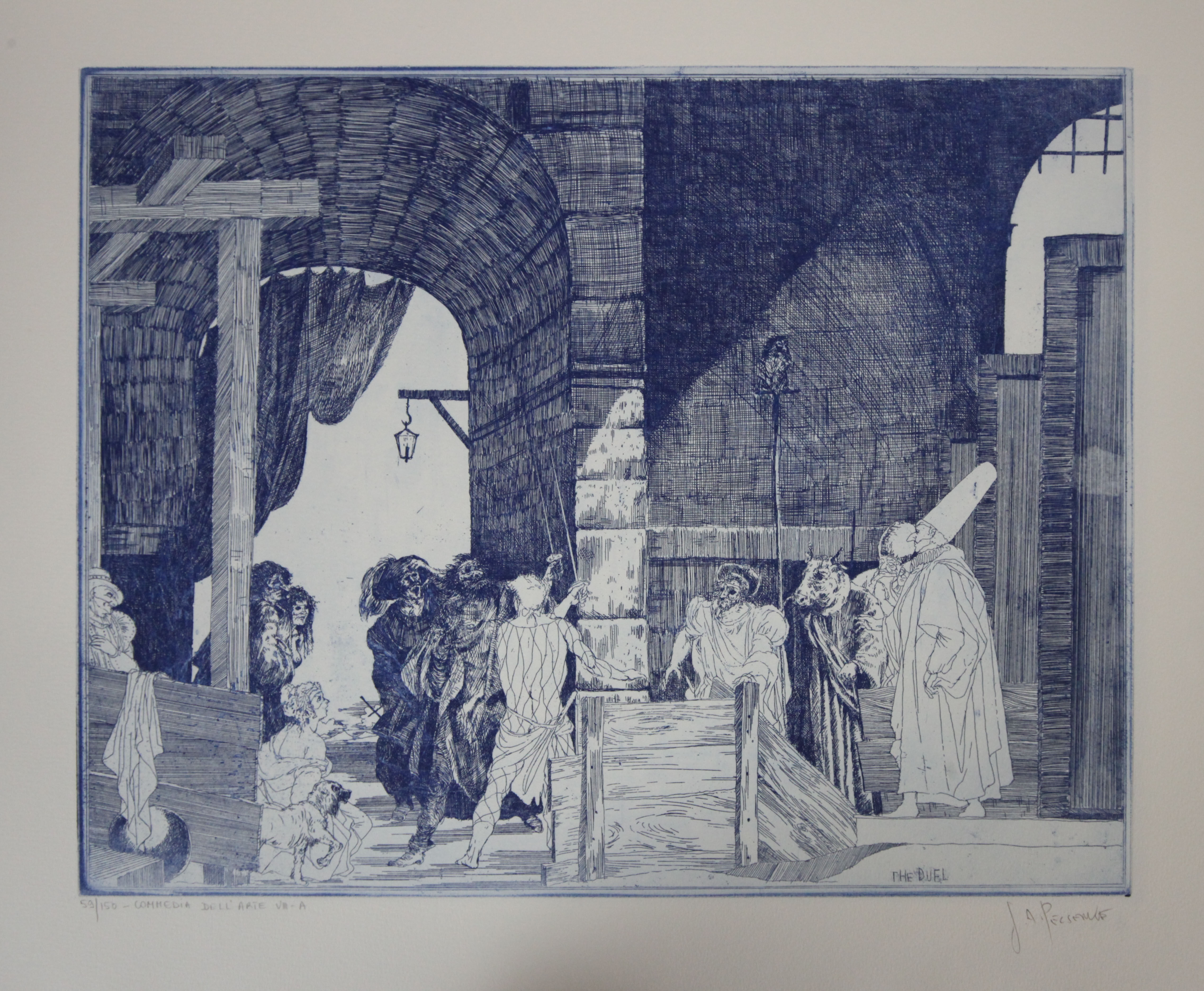 Artwork by Joseph Pescenke, Commedia Dell 'Arte I-B, Made of etchings