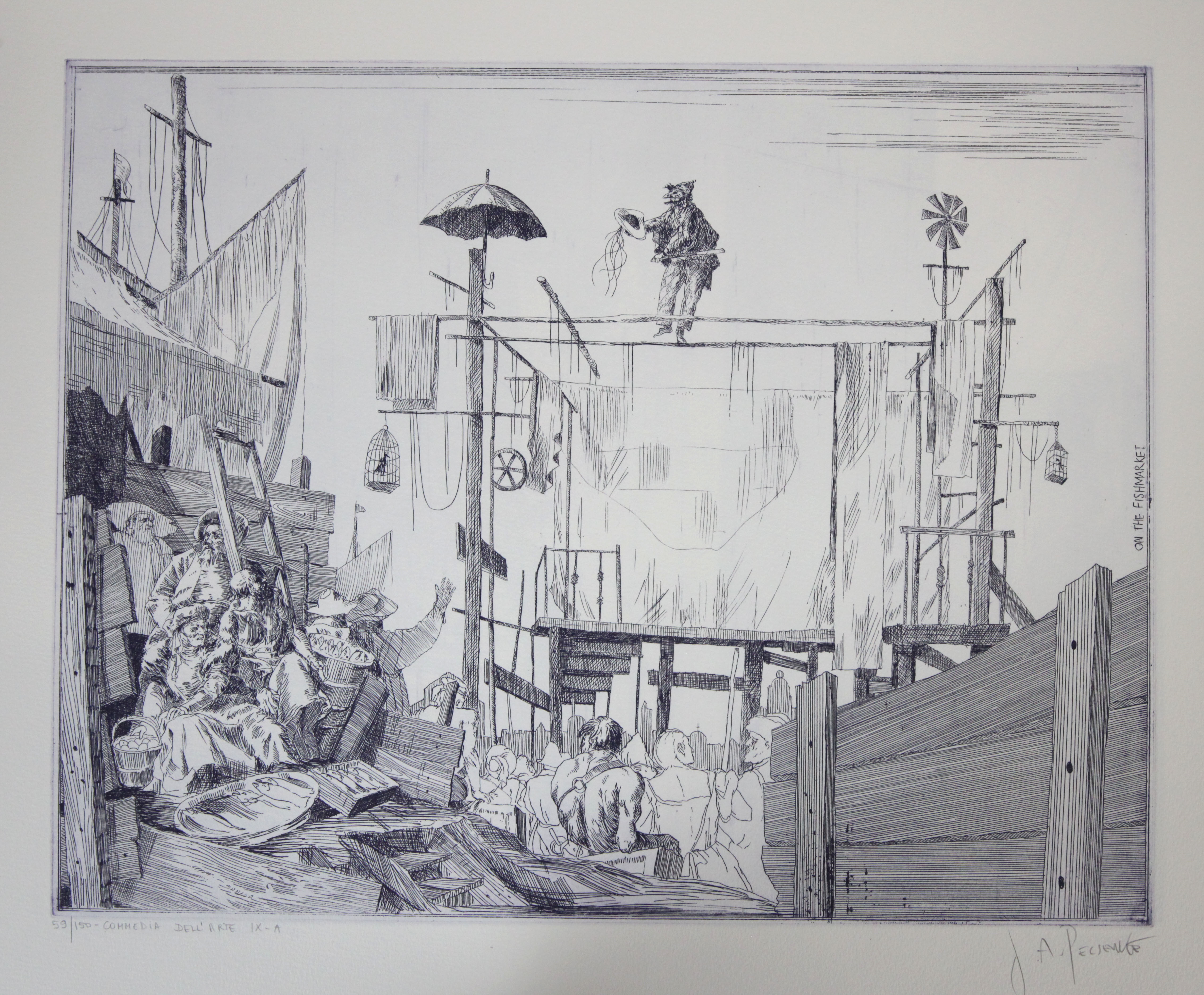 Artwork by Joseph Pescenke, Commedia Dell 'Arte I-B, Made of etchings