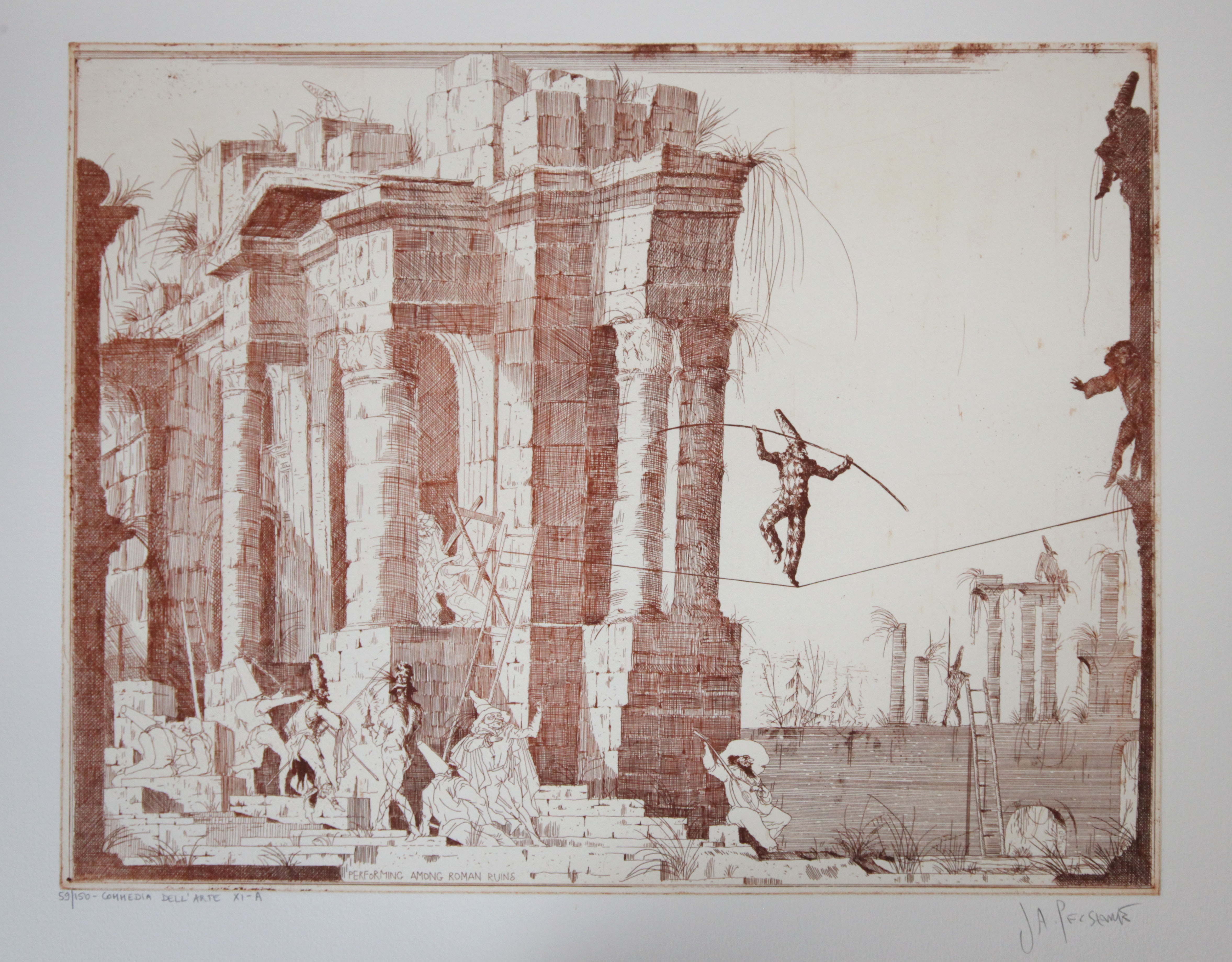 Artwork by Joseph Pescenke, Commedia Dell 'Arte I-B, Made of etchings