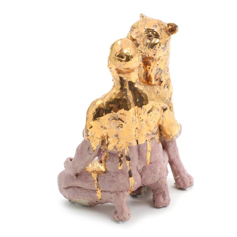 Lars Calmar | Lioness and naked man | MutualArt
