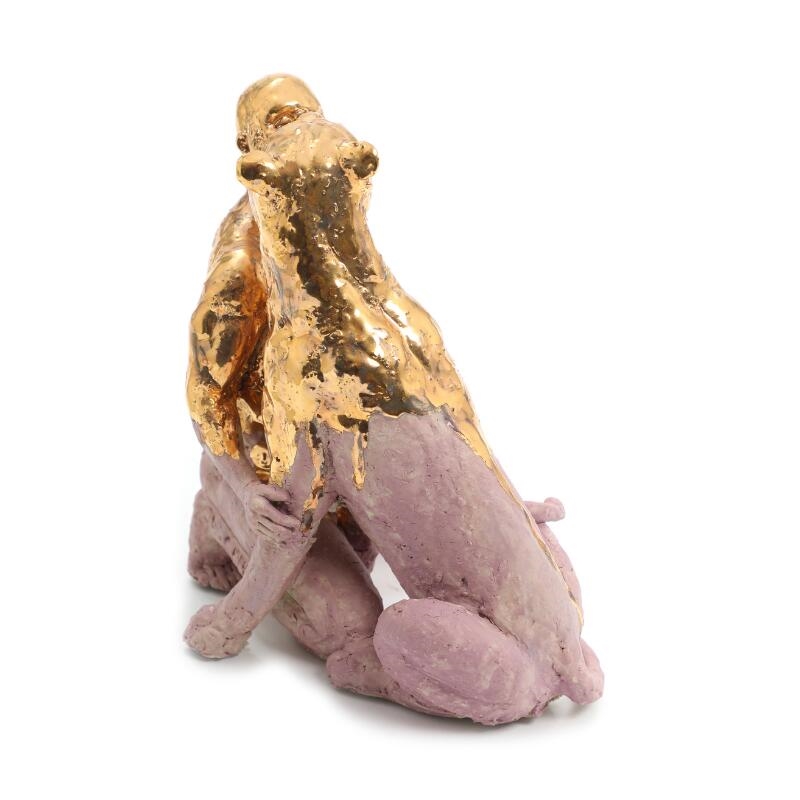 Lars Calmar | Lioness and naked man | MutualArt