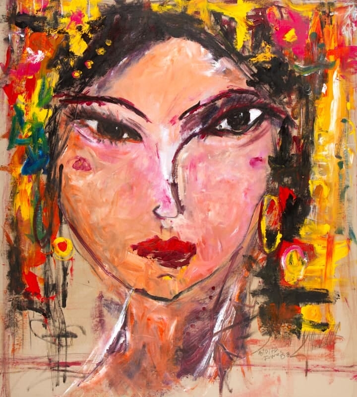 Artwork by Astolfo Funes, Cara de mujer, Made of Acrylic on canvas