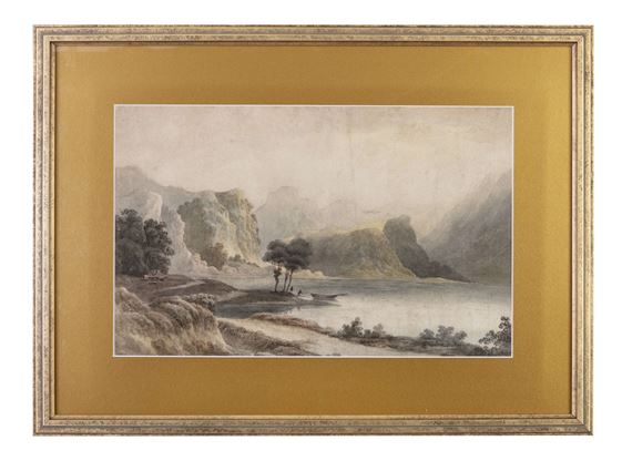 A Mountainous Landscape with Figures and Cattle in the Distance - Thomas James Mulvany