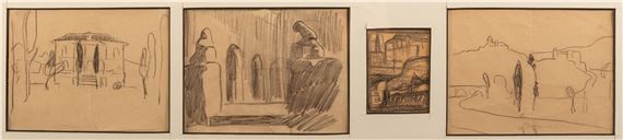 Cuatro bocetos de paisajes