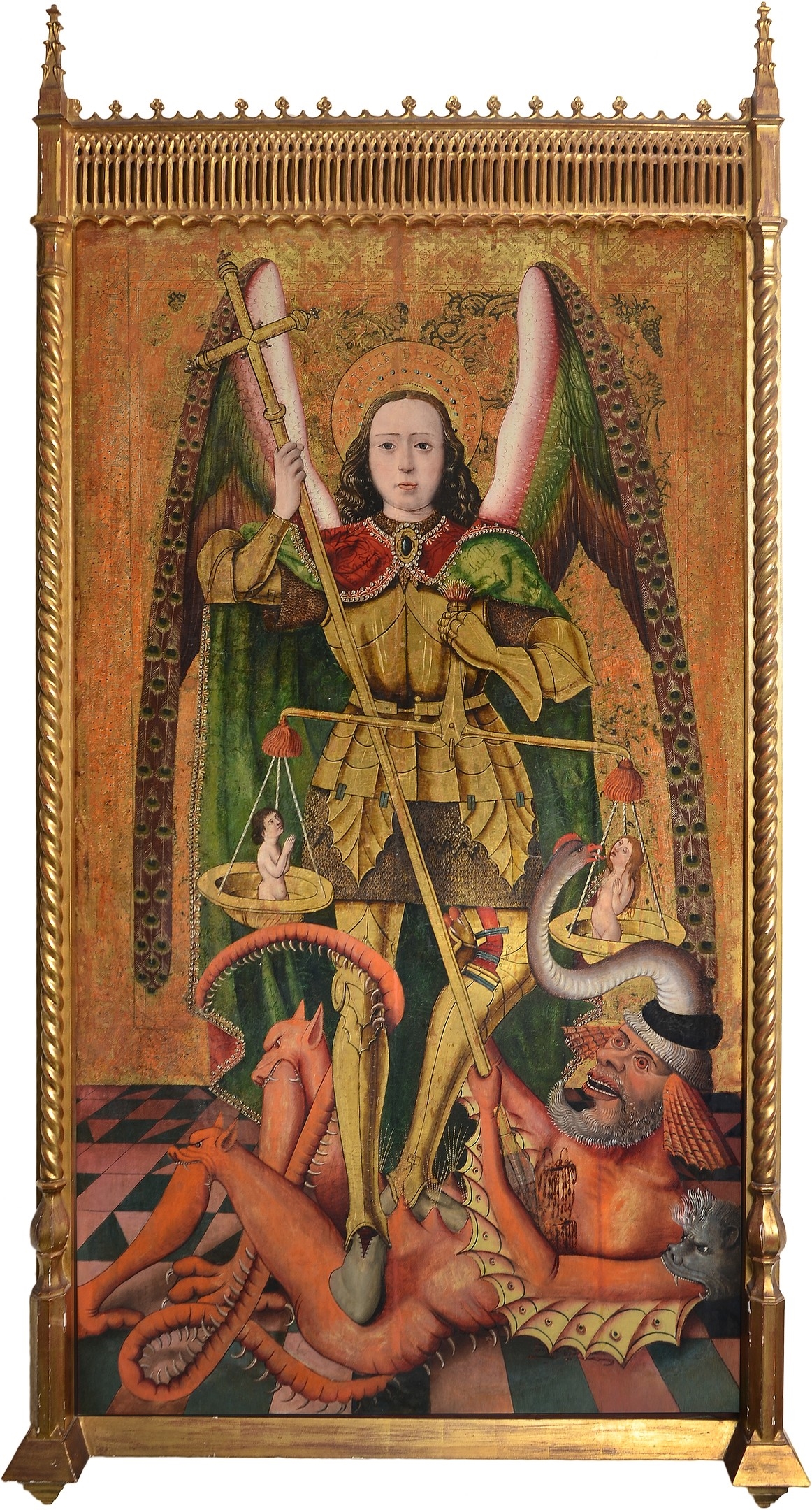 Spanish School, 15th Century | SAINT MICHAEL SLAYING THE DRAGON | MutualArt