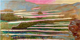 John Newcomb (American 1937 - 2022) Large Abstract Landscape Acrylic On Canvas - John Newcomb