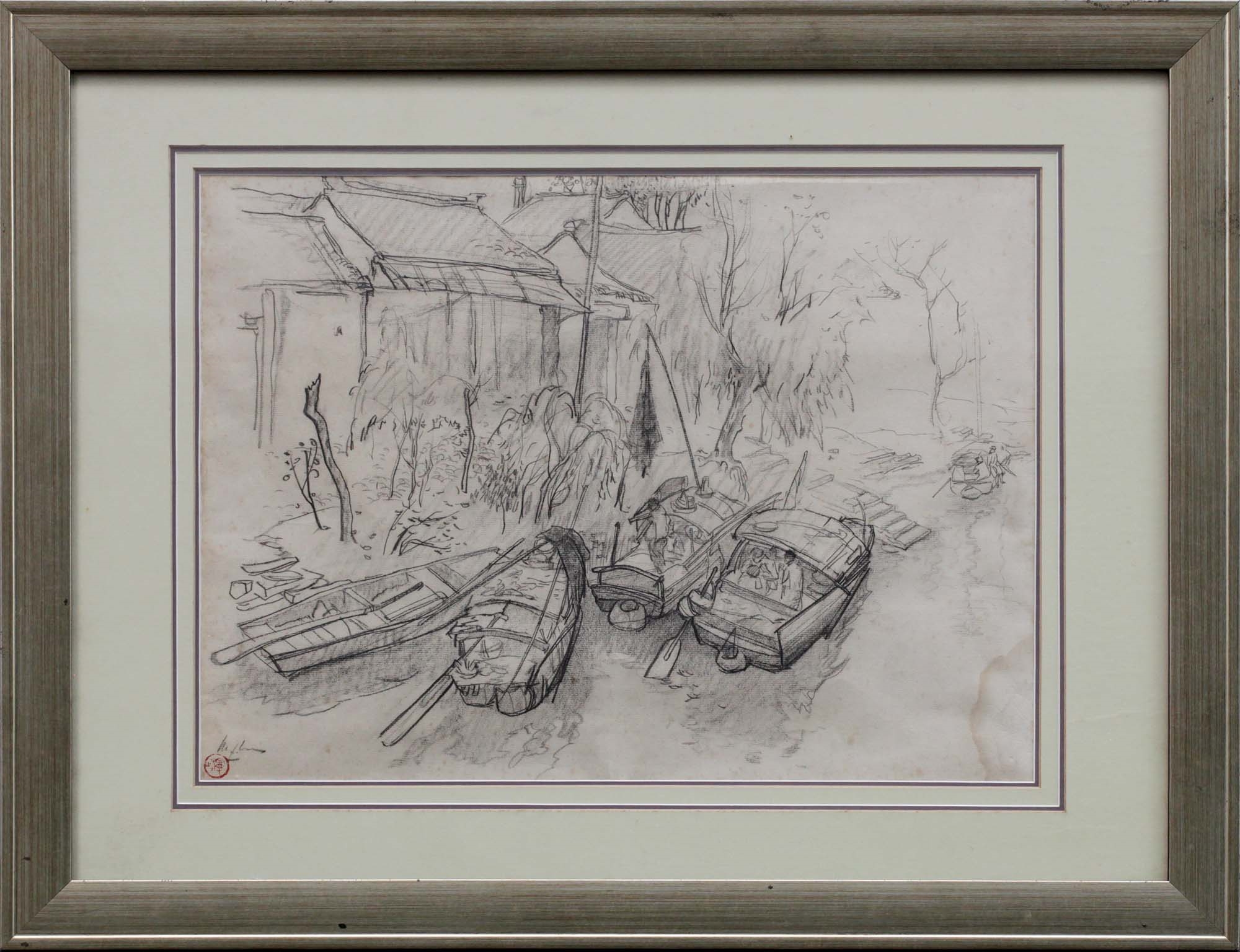 Artwork by Lee Man Fong, LEE MAN FONG | Boats (Perahu, Made of Pencil on paper