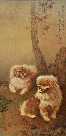 LEE MAN FONG | Two Spaniels (Sepasang Anjing Spaniel), 1982