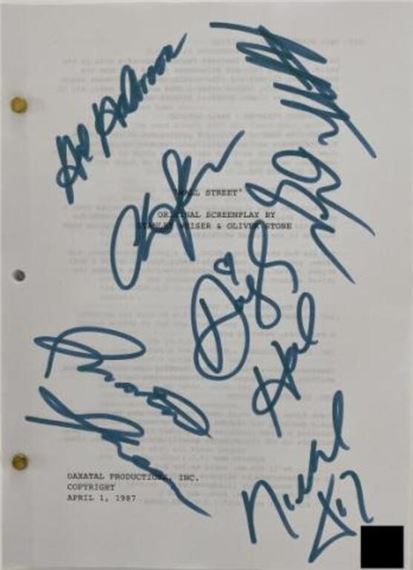 Wall Street Original Signed Screenplay - Martin Sheen