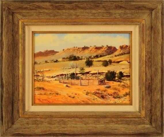 Bill Shaddix Oil On Board "Empty Corral by Bill Shaddix, Dated 1973