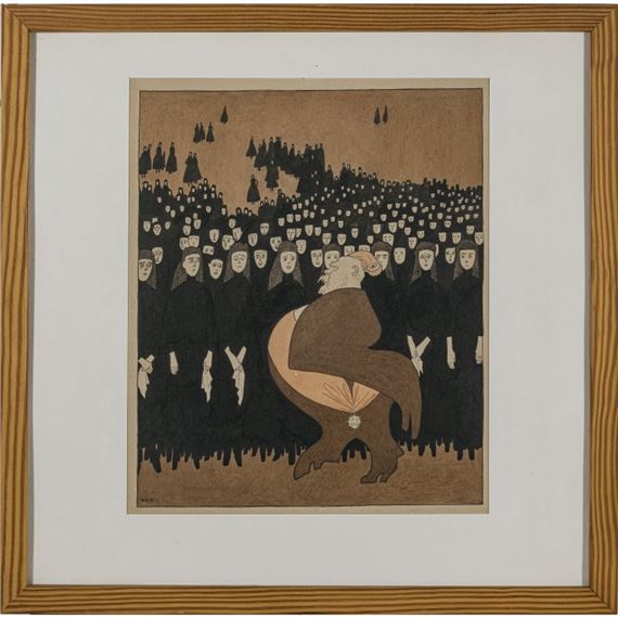 Der Hahn im Korbe by Olaf Gulbransson