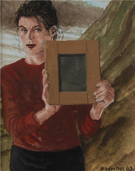 Model with Painting 2003 by Graeme Drendel, 2003