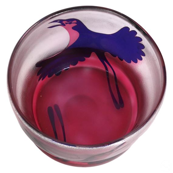 Paul Hoff | Paul Hoff for Kosta Boda Cameo Glass Bird Bowl | MutualArt