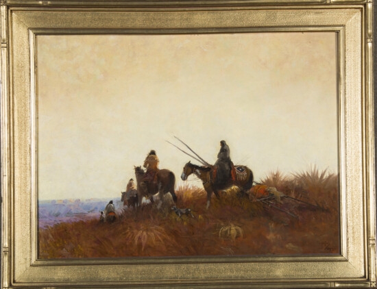 Artwork by Raphael Lillywhite, Returning from the Fiesta, Made of Oil on board
