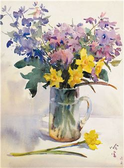 Vased Flowers - Ha Ding