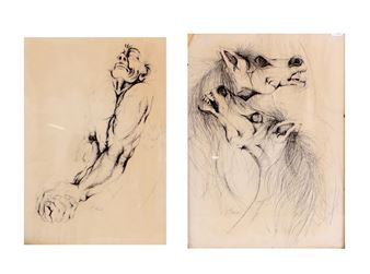 PORTRAIT OF HORSES; MAN IN PAIN - Job Mokoteli